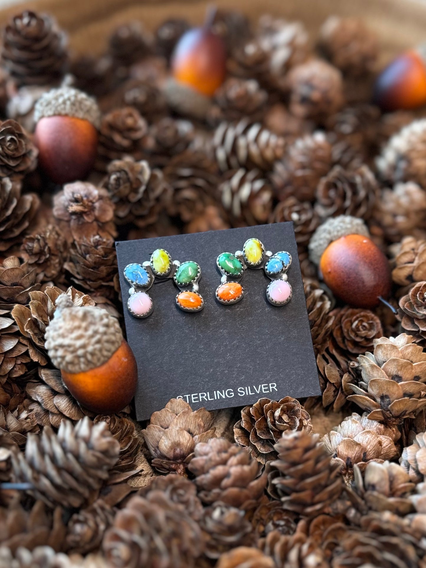 Multi stone Naja earrings