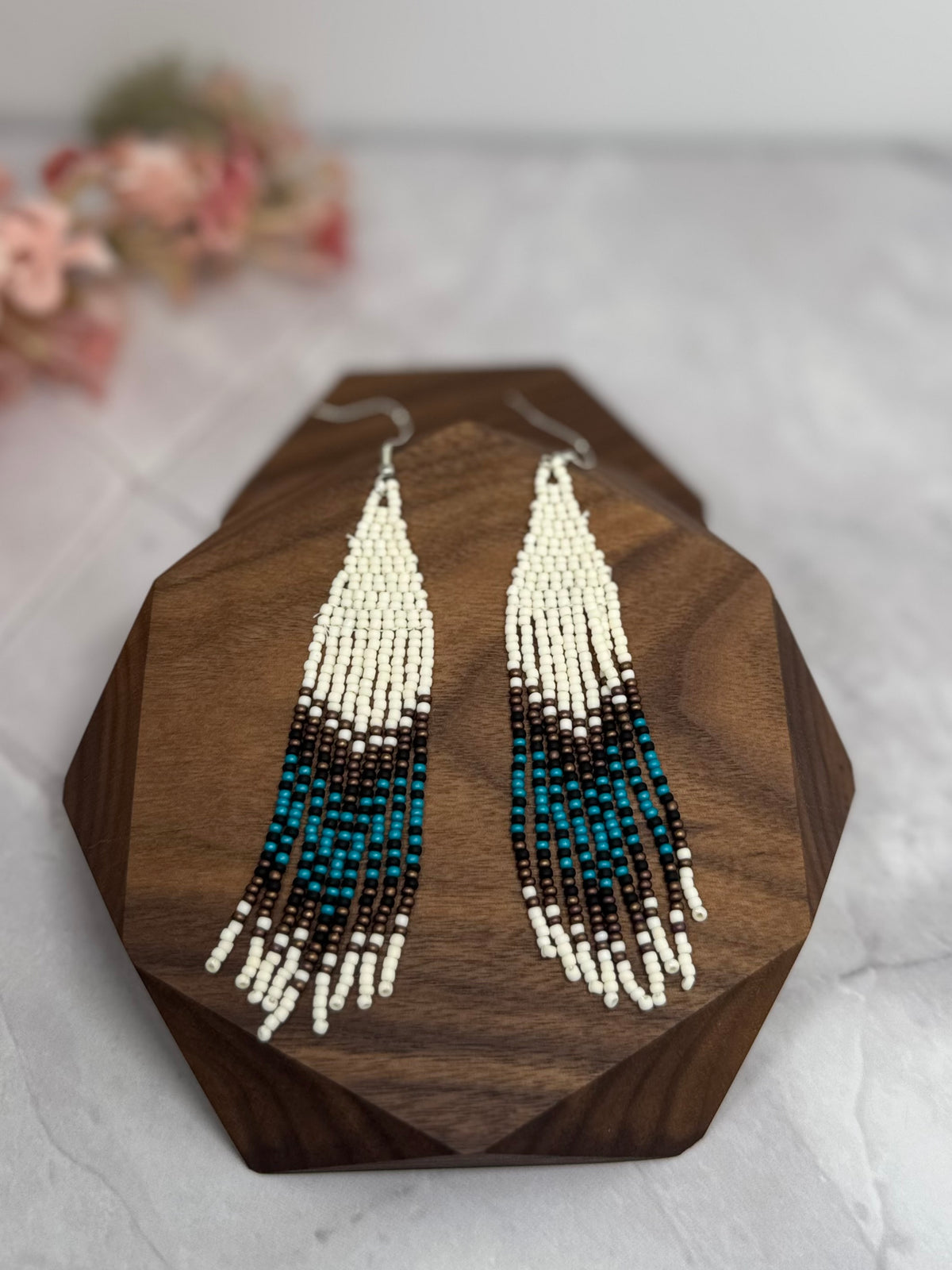 Beaded fringe earrings