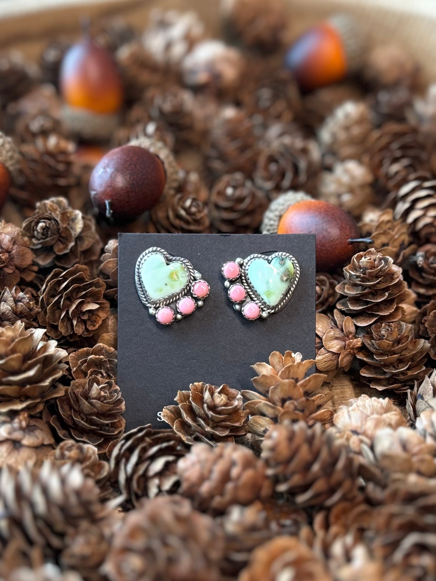 Heart cluster earrings